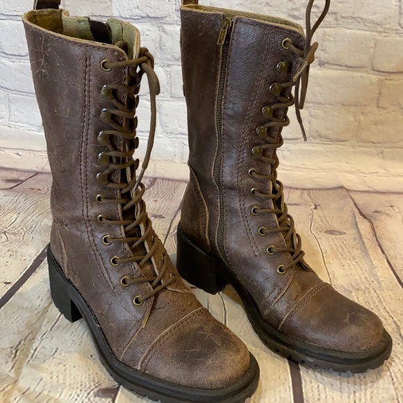Combat Chunky Heel Boots By Esprit 